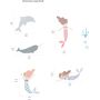 Mermaid And Dolphin Fabric Wall Stickers, thumbnail 5 of 5