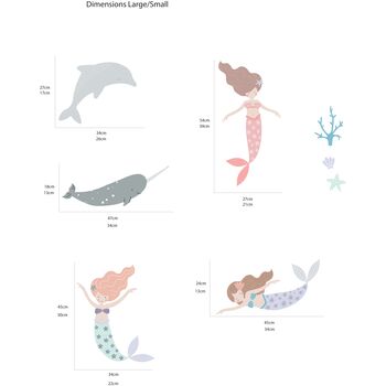 Mermaid And Dolphin Fabric Wall Stickers, 5 of 5