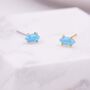 Sterling Silver Tiny Opal Marquise Stud Earrings, thumbnail 1 of 8