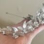 The Isla Crown Gold Silver Organic Handmade Floral Hair Vine Bridal Headpiece, thumbnail 3 of 9