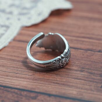 Ornate Victorian Spoon Wrap Ring, 3 of 6