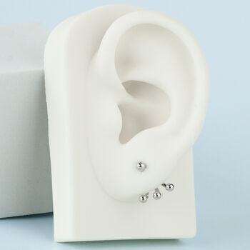 Sterling Silver Asymmetrical Ear Jacket Stud Earrings, 2 of 5