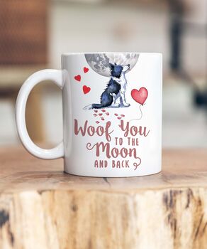 Dog Breed To The Moon Ceramic Mug, 3 of 11