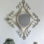Ornate Mirror Antique Silver And Blue, thumbnail 1 of 5