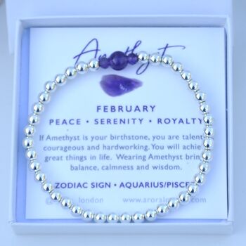 February Birthstone Amethyst Sterling Silver Bracelet, 2 of 6