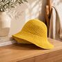 Yellow Signature Woven Sun Hat, thumbnail 2 of 6