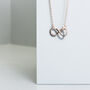 18ct Rose Gold Plated Infinity Necklace, thumbnail 3 of 3