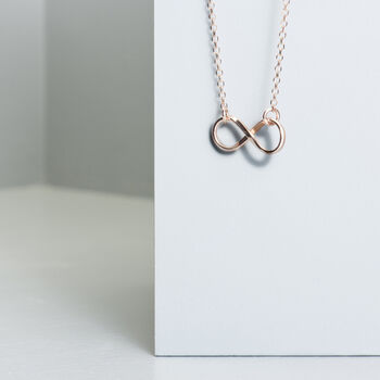 18ct Rose Gold Plated Infinity Necklace, 3 of 3
