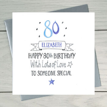 80th Birthday Personalised Greeting Card, 2 of 3