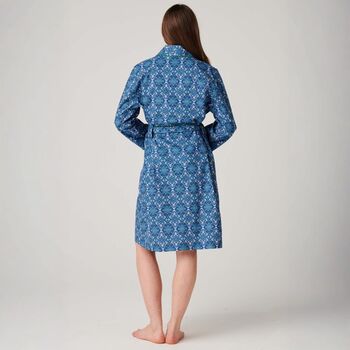 Women's 'Marrakesh Paisley' Cotton Mid Length Robe, 4 of 5
