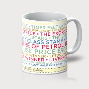 Personalised 50th Birthday Mug Gift 1974, 10 of 12