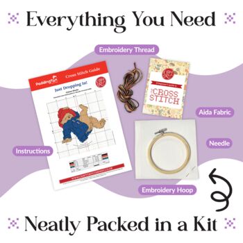 Paddington Just Dropping In! Mini Cross Stitch Kit, 3 of 7