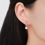 Sterling Silver Dangling Opal Hoop Earrings, thumbnail 9 of 12