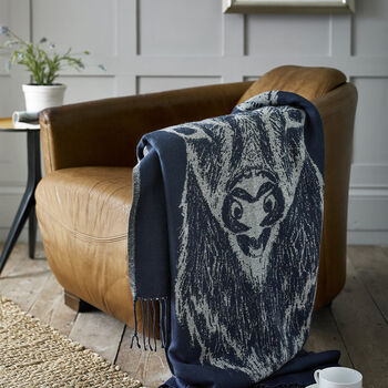 Stag Navy Faux Cashmere Throw 140x180, 4 of 5