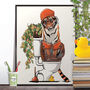 Tiger Using The Toilet, Funny Bathroom Home Decor, thumbnail 1 of 6