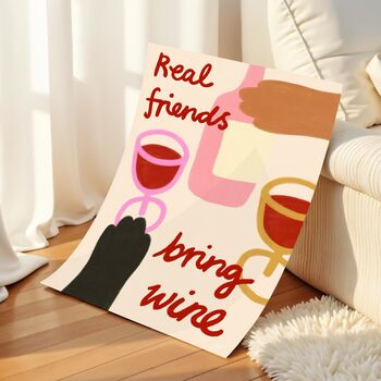 Friends Bring Wine Print, 2 of 5