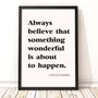 Coco Chanel 'Always Believe Something Wonderful' Print, thumbnail 2 of 2