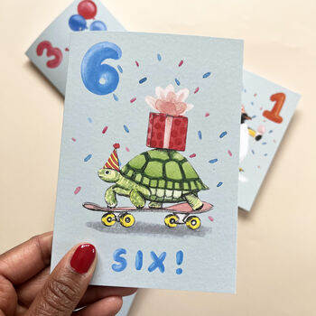 Tortoise 6th Birthday Card, 3 of 6