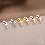 Tiny Cross Internally Threaded Flat Back Earrings In Sterling Silver, thumbnail 1 of 9
