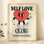 'Self Love Club' Retro Heart Print, thumbnail 1 of 8