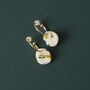 Terrazzo Gold Plated Hoop Earrings In Teal And Lilac, thumbnail 3 of 5