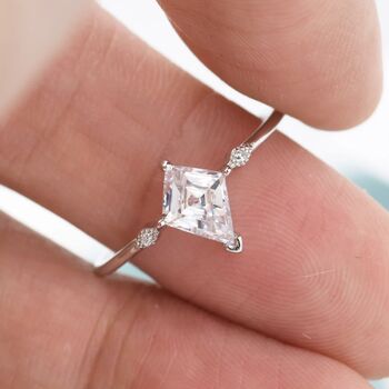 Rhombus Cz Ring In Sterling Silver, 3 of 10