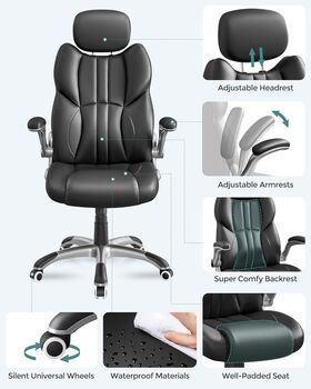 Office Chair Adjustable Headrest Ergonomic Gaming Chair, 8 of 12