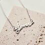 Lover Script Taylor Swift Inspired Necklace In Stainless Steel With Adjustable, thumbnail 2 of 4