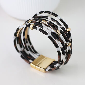Gold Plated Animal Print Multistrand Bracelet, 3 of 5