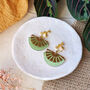Clip On Earrings Art Deco Fan Sunburst, thumbnail 1 of 5