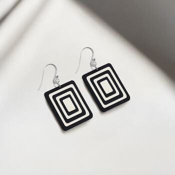 Matching Earrings And Necklace Stripey Rectangle Set, 7 of 12