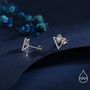 Sterling Silver Triangle And Marquise Cz Arrow Stud Earrings, thumbnail 3 of 12