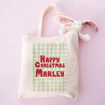 Personalised Christmas Gingham Bag, 2 of 2