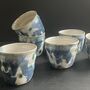 Blue Floral Tumblers Cute Wonky Hand Painted Cups, thumbnail 10 of 10