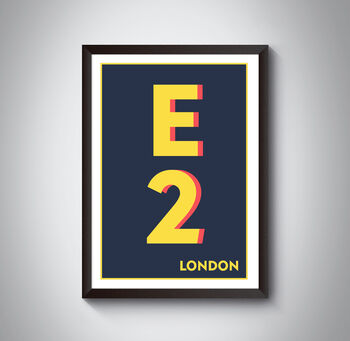 E2 Tower Hamlets, Whitechapel London Postcode Print, 8 of 10