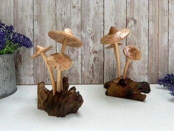 Handmade Wooden Mushroom Ornament Natural Decor And Gift, 9 of 10