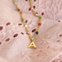Colourful Beaded Initial Charm Necklace, thumbnail 4 of 12