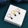 Sterling Silver Black Cz Droplet Hoop Earrings, thumbnail 8 of 11