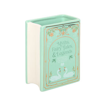 Green Book Shaped Ceramic Flower Vase With Gold Finish, 9 of 9