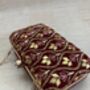 Deep Maroon Velvet Embroidered Handcrafted Clutch Bag, thumbnail 3 of 8