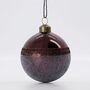 Burgundy Glitter Glass Bauble Set Of Two, thumbnail 4 of 4