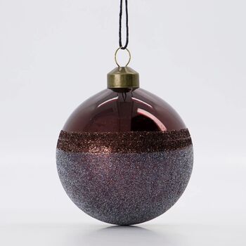 Burgundy Glitter Glass Bauble Set Of Two, 4 of 4