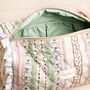 Large Sage And Pink Vintage Floral Quilted Wash Bag, thumbnail 2 of 4