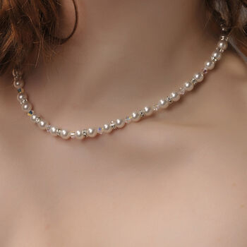 Swarovski Crystal, Pearl And Diamante Wedding Earrings, 3 of 5