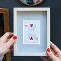 Two Hearts Personalised Vintage Playing Card Print, thumbnail 1 of 7