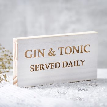 Personalised Gin And Tonic Wooden Sign, 2 of 5
