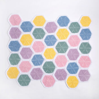 Honeycomb Baby Blanket Easy Crochet Kit, 2 of 10