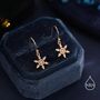 Sterling Silver Delicate Snowflake Drop Hook Earrings, thumbnail 6 of 11