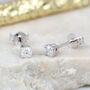 9ct White Gold And.25 Ct Diamond Solitaire Earrings, thumbnail 2 of 4