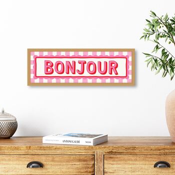 French Style Stripe Bonjour Framed Print, 8 of 8